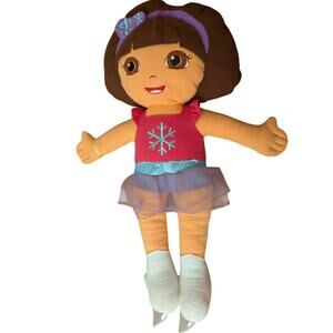 Vtg Dora the Explorer Skater Large Plush Pillow 28"